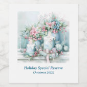 Victorian Candle and Christmas Florals  ワインラベル (シングルラベル)