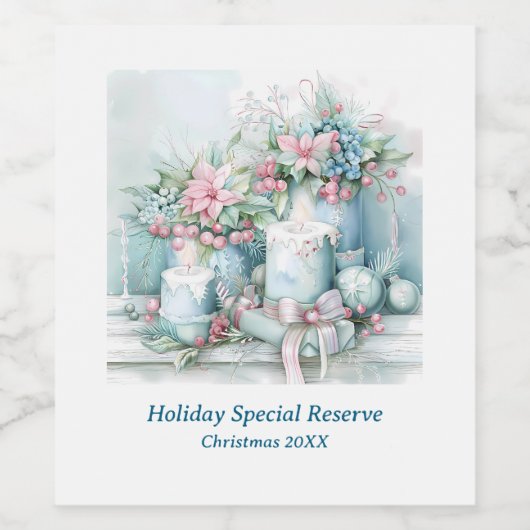 Victorian Candle and Christmas Florals ワインラベル (シングルラベル)