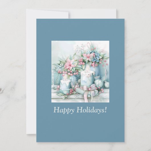 Victorian Candle & Bloom Christmas Card シーズンカード (正面)