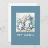 Victorian Candle & Bloom Christmas Card シーズンカード (正面/裏面)