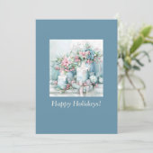 Victorian Candle & Bloom Christmas Card シーズンカード (スタンド正面)