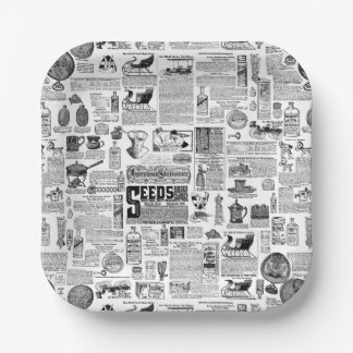 victorian catalog black white antique toile ペーパープレート