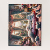 Victorian Cats Feline Rose Garden Palace Family ジグソーパズル (縦)