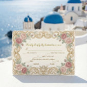 Victorian Cherub Ornate Floral Scroll 出欠カード