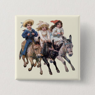 Victorian Children and Horses 缶バッジ