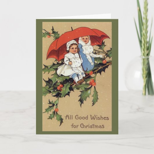 Victorian Children Christmas Greeting Card シーズンカード (正面)