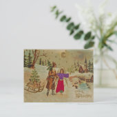 Victorian Christkind Angel Fröhliche Weihnachten! ポストカード (スタンド正面)