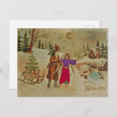 Victorian Christkind Angel Fröhliche Weihnachten! ポストカード (正面/裏面)