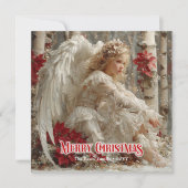 Victorian Christmas angel editable holiday card シーズンカード (正面)