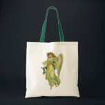 Victorian Christmas Angel, Gloria in Excelsis Deo トートバッグ<br><div class="desc">Vintage illustration religious Merry Christmas holiday image featuring an angel; Victorian Era die cut. Gloria in Excelsis Deo is Latin for Glory to the God in the Highest. This musical hymn is also known as the Greater Doxology or the Angelic Hymn. This beautiful angel with wings is holding the hymn...</div>