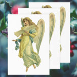 Victorian Christmas Angel, Gloria in Excelsis Deo ラッピングペーパーシート<br><div class="desc">Vintage illustration religious Merry Christmas holiday image featuring an angel; Victorian Era die cut. Gloria in Excelsis Deo is Latin for Glory to the God in the Highest. This musical hymn is also known as the Greater Doxology or the Angelic Hymn. This beautiful angel with wings is holding the hymn...</div>