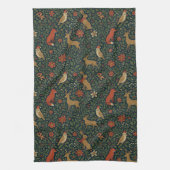 Victorian Christmas Animal & Botanical  キッチンタオル (縦)