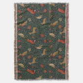 Victorian Christmas Animal & Botanical  スローブランケット (正面縦)