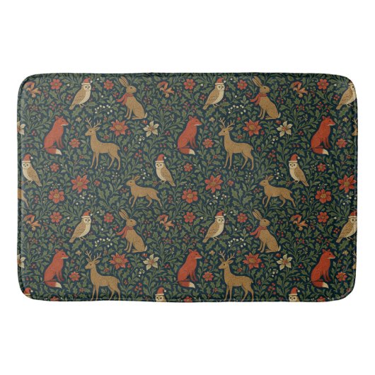 Victorian Christmas Animal & Botanical  バスマット (正面)