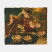 Victorian Christmas Blanket – Caroling by Fireligh フリースブランケット (正面(横))