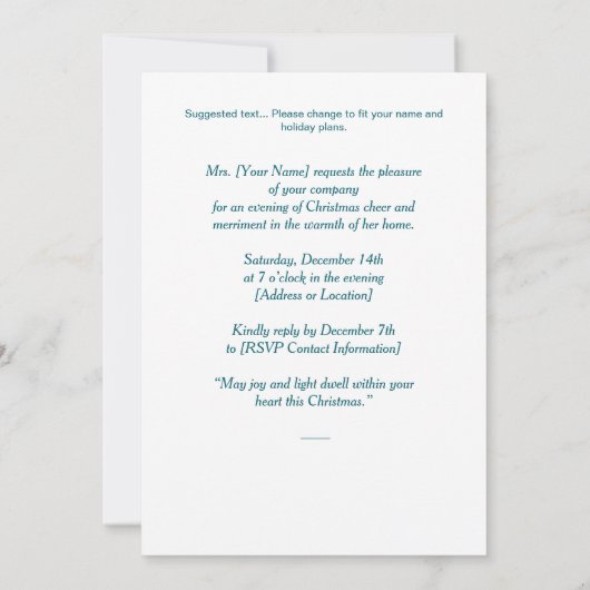 Victorian Christmas Celebration Invitation 招待状 (裏面)