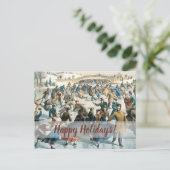 Victorian Christmas Central Park Currier & Ives シーズンポストカード (スタンド正面)