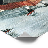 Victorian Christmas Central Park Currier & Ives ポスター (角)