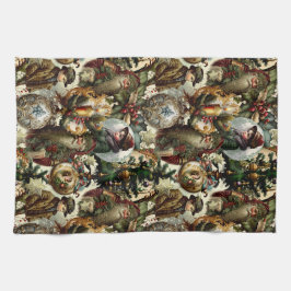 Victorian Christmas Elegance  キッチンタオル