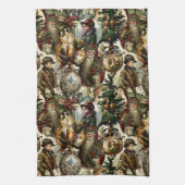 Victorian Christmas Elegance  キッチンタオル (縦)