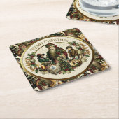 Victorian Christmas Elegance  スクエアペーパーコースター (アングル)
