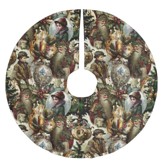 Victorian Christmas Elegance ブラッシュドポリエステルツリースカート (正面)