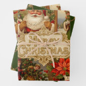 Victorian Christmas Ephemera Collage ラッピングペーパーシート (インサイチュ)