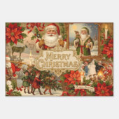 Victorian Christmas Ephemera Collage ラッピングペーパーシート (正面)