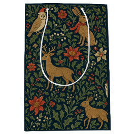 Victorian Christmas Floral  ミディアムペーパーバッグ