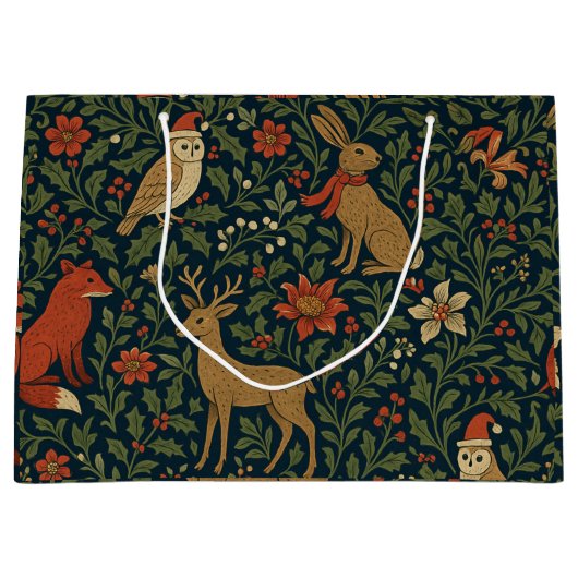 Victorian Christmas Floral  ラージペーパーバッグ (正面)