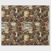 Victorian Christmas Heirloom Holiday ラッピングペーパー (フラット)