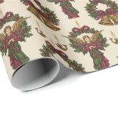 Victorian Christmas Motifs Classic Holiday ラッピングペーパー (ロールコーナー)