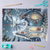 Victorian Christmas Ornament Decoupage Paper Blue  薄葉紙 (クラフト)