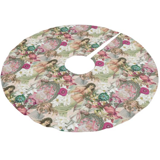 Victorian Christmas Sparkle ブラッシュドポリエステルツリースカート (アングル)