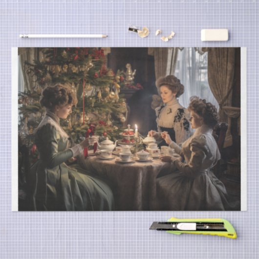 Victorian Christmas Tea Party 薄葉紙 (クラフト)