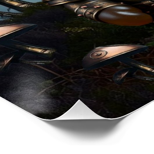 Victorian Clockwork Gummy Bear Mechanical Raven ポスター (コーナー)