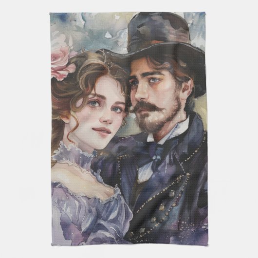 Victorian Couple キッチンタオル (縦)