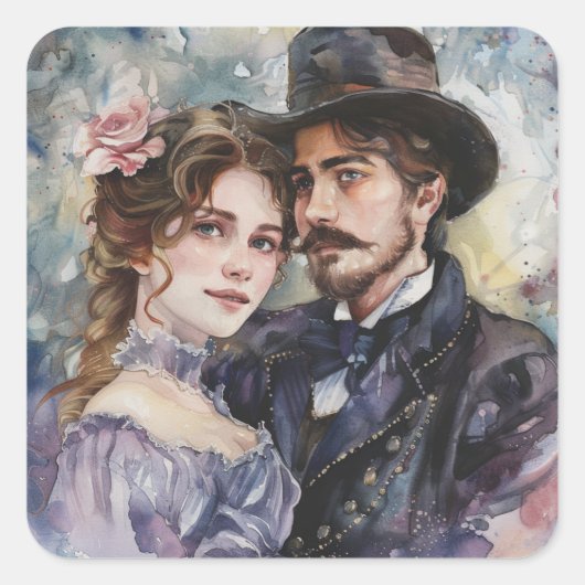 Victorian Couple スクエアシール (正面)