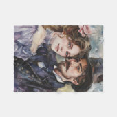 Victorian Couple フリースブランケット (正面(横))