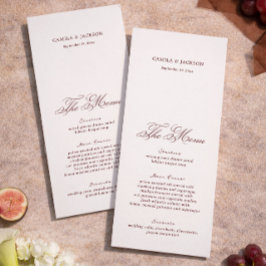 Victorian Cream and Burgundy Wedding Menu Card 招待状