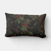 Victorian Crimson Berries Holiday Throw Pillow ランバークッション (裏面)