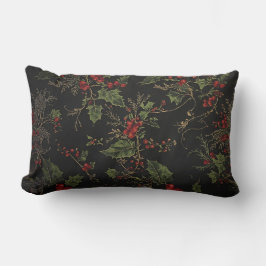 Victorian Crimson Berries Holiday Throw Pillow ランバークッション