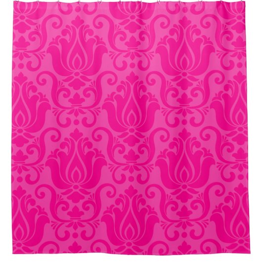 victorian damask antique pink wallpaper ornate シャワーカーテン (正面)