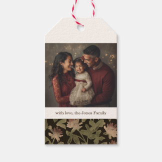 Victorian dark Floral Christmas Gift tag - 1 photo ギフトタグ