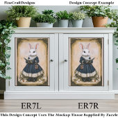 Victorian Dressed Rabbit With Book ER7R Decoupage 薄葉紙