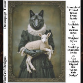 Victorian Dressed Wolf Holding Lamb ES7R Decoupage 薄葉紙