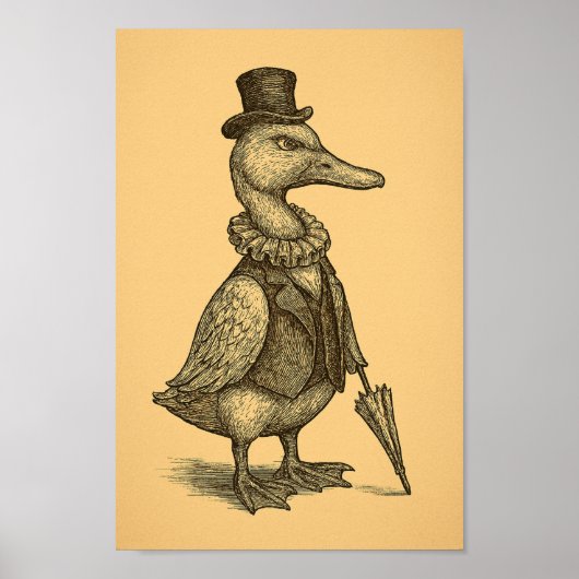 Victorian Duck with Umbrella ポスター (正面)