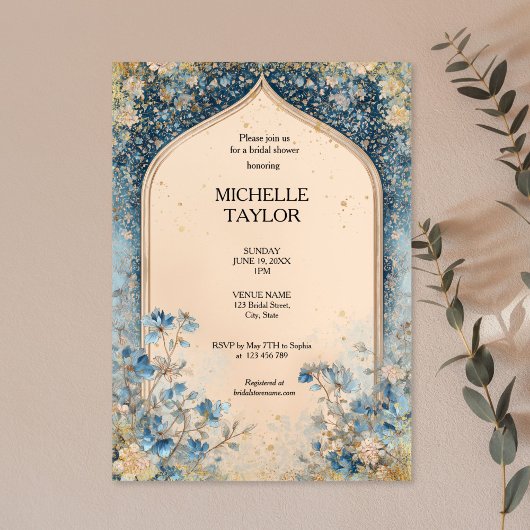 Victorian Enchanted Garden Elegant Floral Bridal 招待状