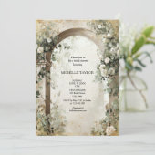 Victorian Enchanted Garden Elegant Floral Bridal 招待状 (スタンド正面)