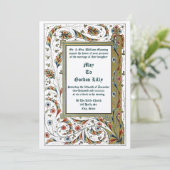 Victorian Era 1846 Medieval Style Wedding 招待状 (スタンド正面)